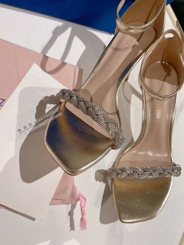 STUART WEITZMAN的經典款高跟涼鞋 2022最新鑽條編織涼鞋 dx3068